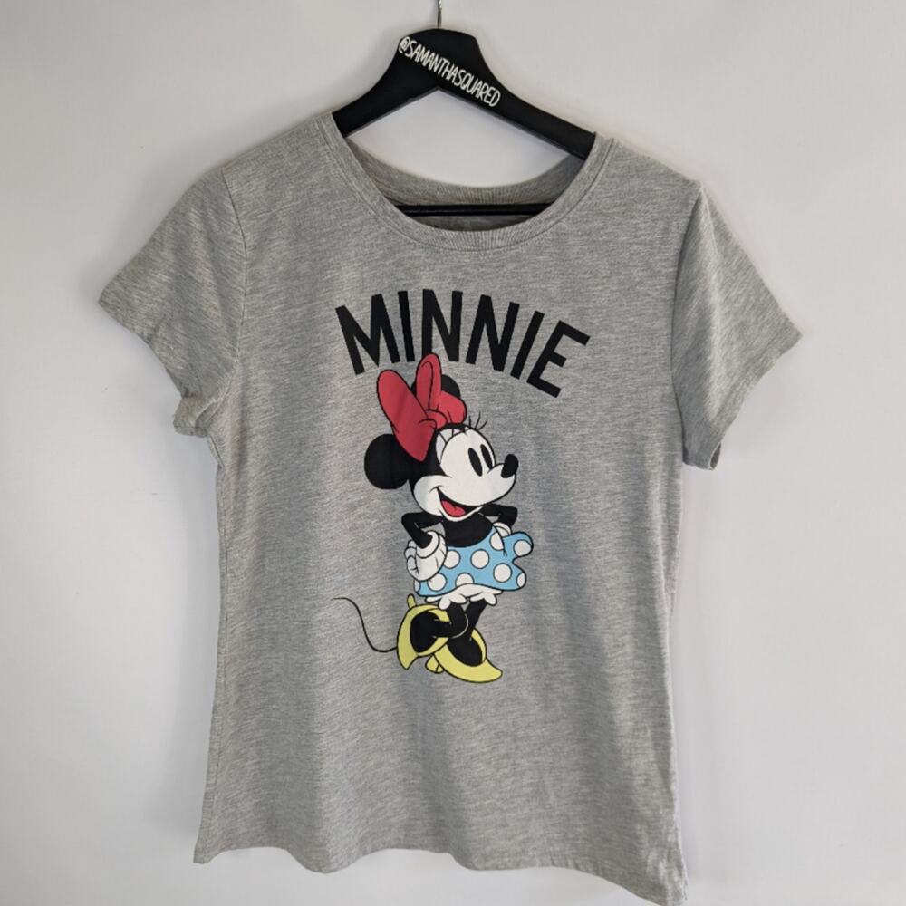 Disney Minnie Mouse Gray Short Sleeve Family Fun Tee Sz Small